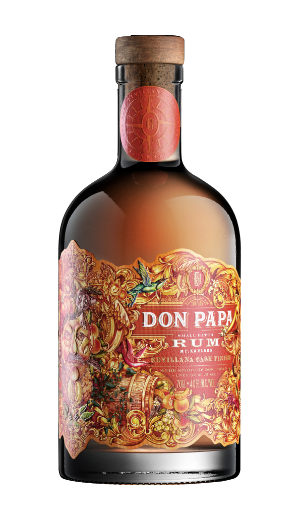 Don papa rum 70 cl 6 bicchieri serigrafati basculanti